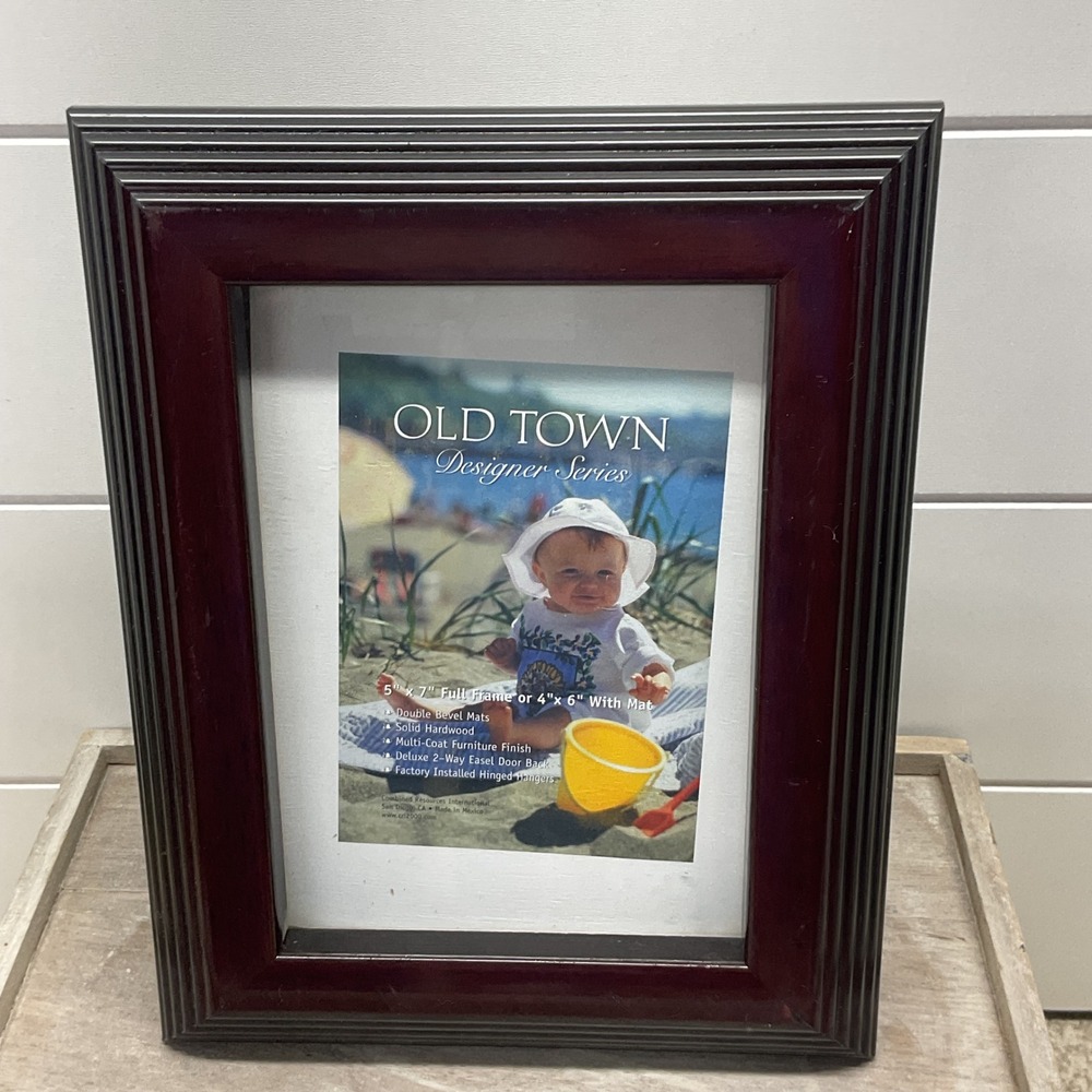 Old Town Designer Series Mahogany  Hardwood 5x7 4x6 Picture Frame